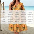 thumbnail image 3 of Blmnix Fit & Flare Dress Women Floral Dress Beach Hawaiian Dresses Petticoat V-Neck Cocktail-Length Short Sleeve Adaptable Casual Summer Dresses for Women XXXL, 3 of 8