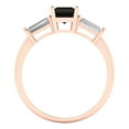 thumbnail image 4 of 1.5 ctw 3 Stone Anniversary Ring for Women | Emerald Cut Natural Onyx | Hyperallergenic Solid 18K Rose Gold, 4 of 5