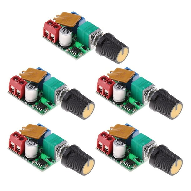 5 piezas pequeño controlador de velocidad DC PWM interruptor de control de Zulema Controlador de velocidad 5A PWM