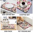 thumbnail image 4 of 2 Pack Washable Rubber Leaves Multicolored Flower Dish Drying Mats for Kitchen Counter Home Large Coffee Bar Pad Accessories and Decor for Utensils Stemware (2pcs 18''x24''+19.5''x12''), 4 of 6