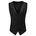thumbnail image 4 of COOFANDY Men's Casual Suede Leather Vest Single-Breasted Vest Jacket, 4 of 6
