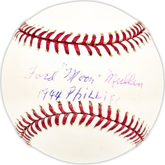 Ford "Moon" Mullen Autographed Official MLB Baseball Philadelphia Phillies "1944 Phillies" Beckett BAS QR #BM25122