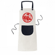 Paper-cut Ox Animal China Zodiac Art Apron Adjustable Bib Cotton Linen BBQ Kitchen Pocket Pinafore