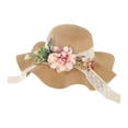 thumbnail image 4 of Sombrero de paja DIY con flores artificiales, transpirable, para uso doméstico, para niñas, vacaciones, manualidades, para exteriores, a moda, Estilo F, 4 of 9