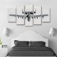 thumbnail image 3 of Cuadro Decorativo Avión Militar Thunderbolt A10 Juego De 5 Piezas 150x80cm Ideal Para Sala Oficina Moderna, 3 of 5