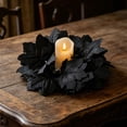 thumbnail image 3 of AZXY Halloween Wreath Black Maple Leaf Candle Ring Wreath, Small Indoor Halloween Decor Table Centerpiece, Artificial Halloween Decorations for Home Bedroom Mantel Dining Table Halloween Party Decor, 3 of 6