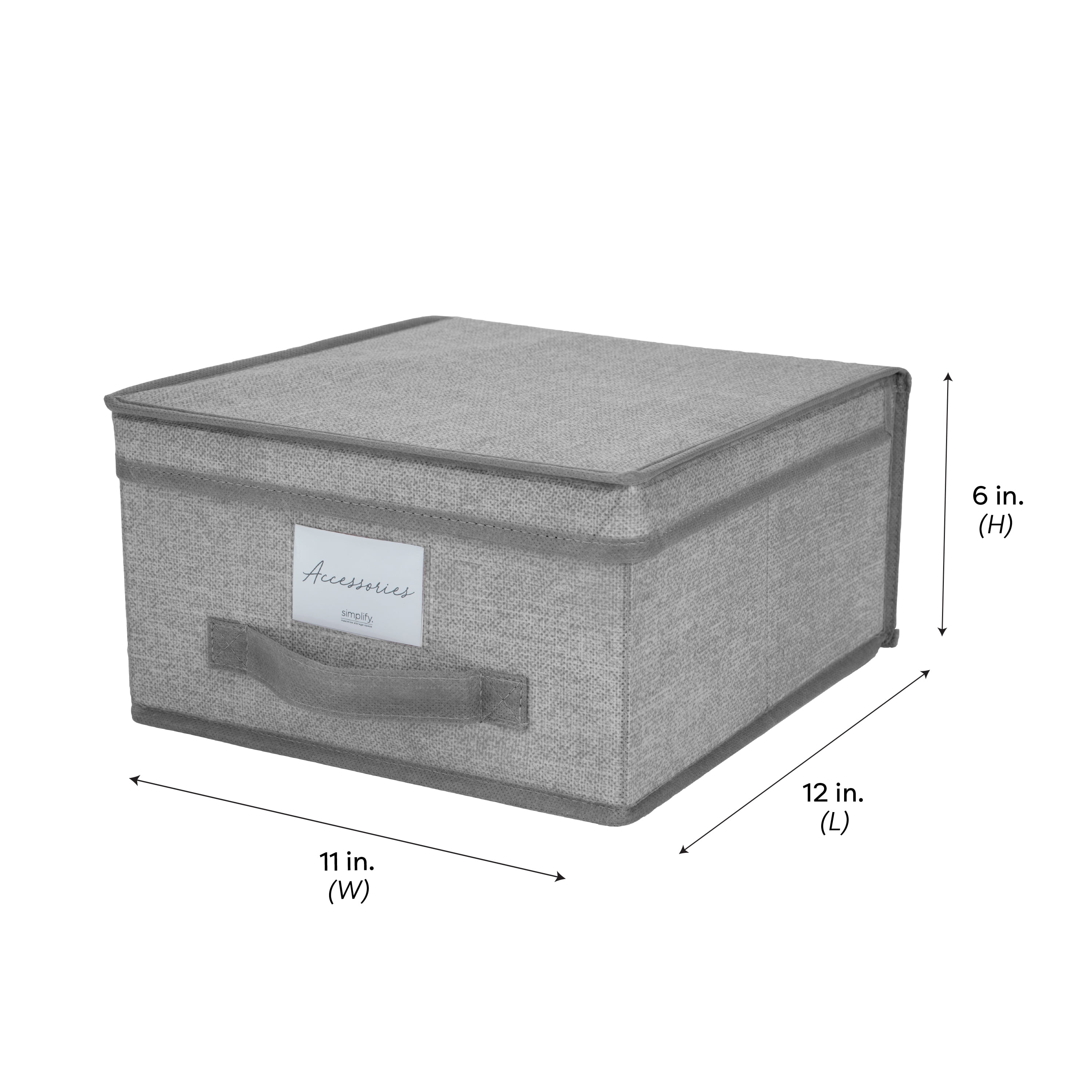 Simplify Medium Lidded Storage Box in Non Woven Heather Grey