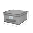 thumbnail image 4 of Simplify Medium Lidded Storage Box in Non Woven Heather Grey, 4 of 10