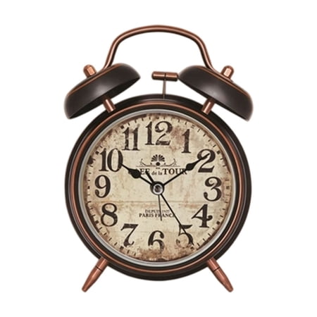 JHyouerji Twin Bell Alarm Clock,Battery Operated Vintage Loud Alarm Clock for Bedside Table Bedroom Kids Room Desk