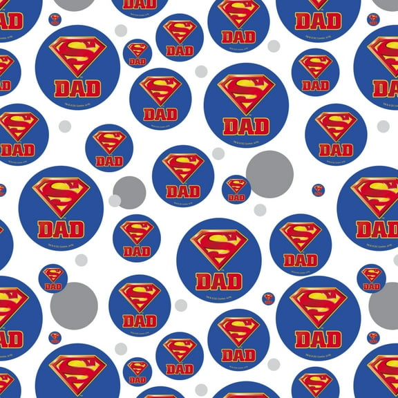 Superman Super Dad Shield Logo Premium Gift Wrap Wrapping Paper Roll