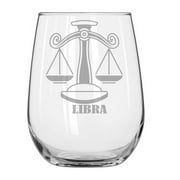 Zodiac Sign 17 oz stemless wine glass Libra