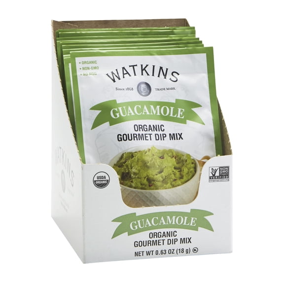Watkins Organic Gourmet Dip Mix, Guacamole, 0.63 Ounce (Pack of 12)