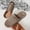 Brown, variant on Women's Wide Strap Shaggy Fuzzy Open Toe Slide Slippers, Full Plush Lined Cloud Cushion Thick Platform Sole Non Slip Warm Cozy Indoor Outdoor Winter Loungewear House Slides Shoes