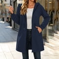 thumbnail image 6 of IUYRTFE Women's Long Zip Up Hoodie Jacket with Pockets Casual Lightweight Hooded Coat, 6 of 7