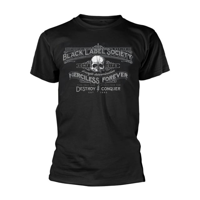 Black Label Society - Camiseta Merciless Forever para Adultos Unisex (Negro)