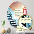 thumbnail image 3 of Designart "Orchestration of Hues I" Abstract Shapes Maze Round Wall Mirror - Abstract Oval Printed Decorative Mirror - Multiple Color Options, 3 of 5