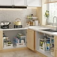 thumbnail image 4 of 2 Pack Under Sink Organizer and Storage, Pull Out Cabinet Organizer Slide Out Sink Shelf Cabinet Storage Shelves, Under Sink Storage for Kitchen Bathroom Cabinet,White, 4 of 6