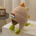 thumbnail image 3 of Kids Knit Trapper Hat with Ear Flaps Winter Warm Fleece Lined Beanie with Tassel Ties for Toddlers Boys Girls, 3 of 5