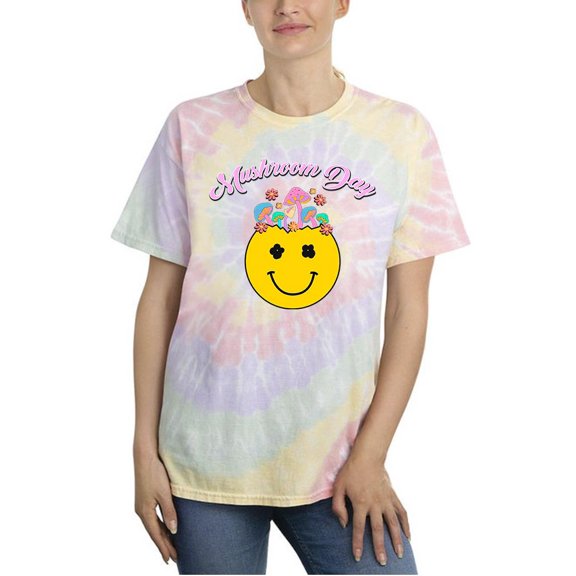 Mushroom Day Face Tie Dye Spiral Women -Image by Shutterstock, Female x-Large