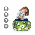 thumbnail image 2 of Floral Storage Toy Bag Chair, Digitally Generated Flower Type with Big Leaves, Stuffed Animal Organizer Washable Bag, Small Size, Lime Green Multicolor, by Ambesonne, 2 of 3