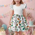 thumbnail image 5 of MKOSPLRT Toddler Tutu Dress Little Girls Fluffy Sleeve Summer Dresses Casual Party Tulle Sundress for Kids Easter Outfits Orange 11-12 Years, 5 of 7