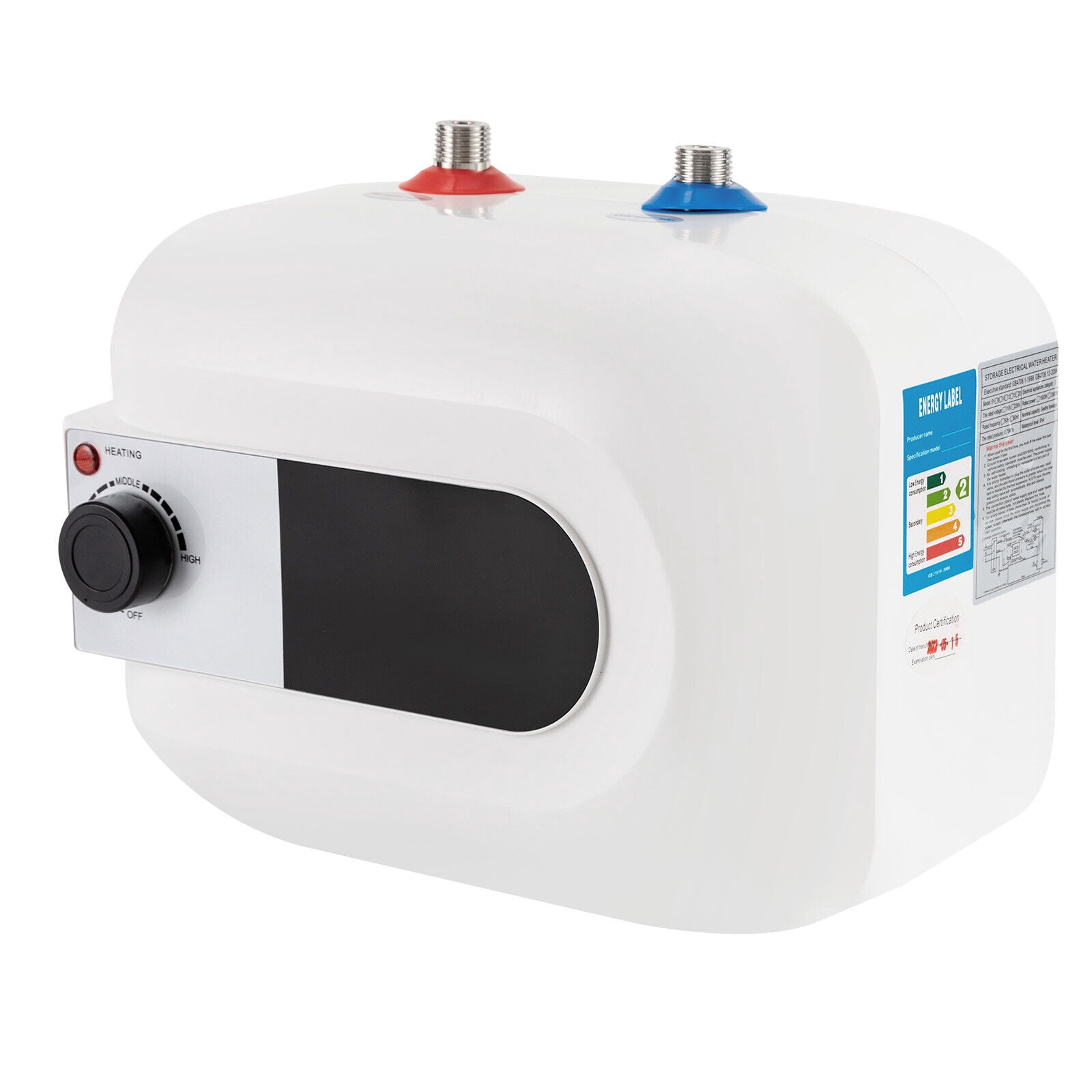Electric Mini-Tank Water Heater, 110V 1.6 Gallons 1.5KW Instant Point of Use Hot Water Heater for Trailer Bathroom Kitchen Under Sink Counter Cupboard 6L