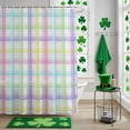 thumbnail image 5 of Shower Curtain, Purple Green Blue Yellow Striped Waterproof Shower Curtain Set with Hooks for Bathroom Showers,Stalls and Bathtubs,60x72In Abstract Geometric Art, 5 of 9