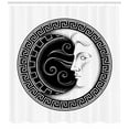 thumbnail image 3 of Magic Moon Shower Curtain, Occult Look Dotted Crescent Moon in Antique Style Ornaments Pattern, Fabric Bathroom Set with Hooks, 69W X 84L Inches Extra Long, Charcoal Grey and White, by Ambesonne, 3 of 3