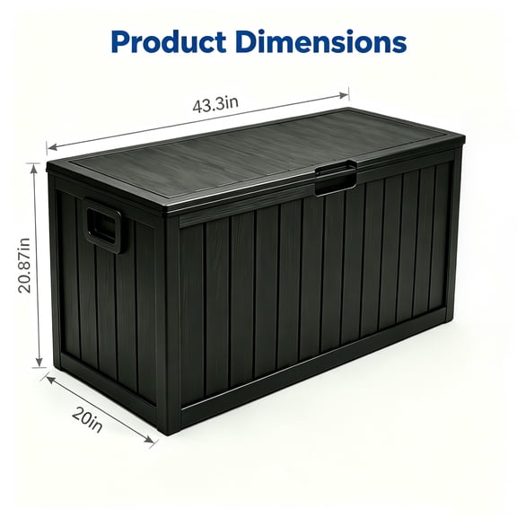 75 Gallon Outdoor Waterproof Storage Box with Flip-Top Lid, Heavy-Duty Deck Box Suitable for /Outdoor Use - Plastic
