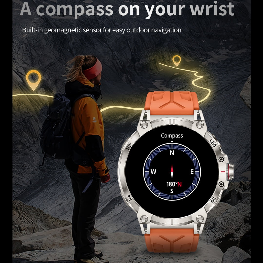 AIEK KC89 Smart Watch 760mah Large Battery life About7-10 days With Flashlight 1.85 inch Men Outdoors Sports Fitness Tracker Outdoor Sports Smartwatch