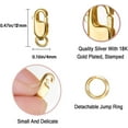 thumbnail image 3 of 18k Gold Lobster Claw Clasp Gold Filled with Closed Jump Rings for Necklaces Bracelet Or Jewelry Making, Made in Italy.3 Pieces 18k Gold (0.47 x 0.16 inch)), 3 of 5