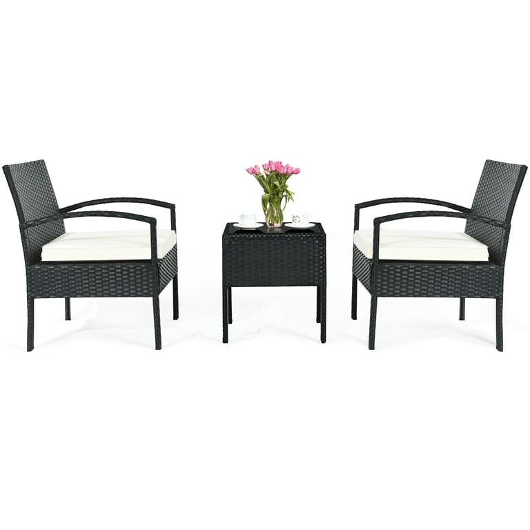 Kobe 3 piece rattan conversation set with cushions new arrivals