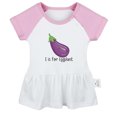 thumbnail image 2 of iDzn E is For Eggplant Funny Dresses For Baby, Newborn Babies Skirts, Infant Princess Dress, 0-24M Kids Graphic Clothes (Pink Raglan Dresses, 12-18 Months), 2 of 5