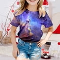 thumbnail image 2 of Galaxy T Shirt for Kids Toddler Boys Girls Starry Print Round Neck Outfits Clothes Soft Comfy Loose Toddler Baby Girls Summer Clothes, Shirts for Kids,,4-5 Years, 2 of 4