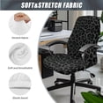 thumbnail image 3 of Xoenoiee Black Leopard Print Office Chair Cover with Armrest Covers, Removable Dining Chair Cover with Elastic Edge Soft High Chair Slipcovers Waterproof Computer Desk Chair Covers for Armchair, S, 3 of 6