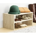 thumbnail image 2 of Whitmor Wood Stackable 2-Shelf Shoe Rack - 24 Inch -White Oak, 2 of 4