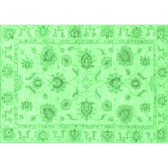 Ahgly Company Indoor Rectangle Oriental Emerald Green Traditional Area Rugs, 8' x 12'