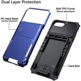thumbnail image 3 of Dteck Wallet Case for Apple iPhone SE 2022 & 2020 / iPhone 7 / iPhone 8, Credit Card Holder ID Slot Pocket Dual Layer Protective Bumper Rugged TPU Rubber Armor Hard Shell Cover, Blue, 3 of 6