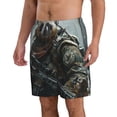 thumbnail image 2 of KLL Surreal Panda Warrior Men's Casual Summer Beach Shorts Hawaiian Shorts with Pockets-X-Large, 2 of 5