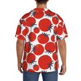 thumbnail image 3 of Fotbe Hand Drawn Tomatoes Camisa Estampada de Manga Corta para Hombre, Casual de Verano, Estilo Playero, Sin Arrugas-Small, 3 of 5