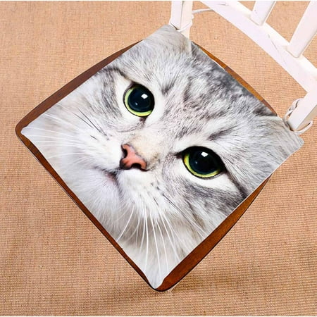 

PKQWTM Kitten With Big Green Eyes Chair Pads Chair Mat Seat Cushion Chair Cushion Floor Cushion Size 18x18 inches