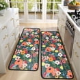 thumbnail image 4 of Kitchen Rugs Sets Of 2,Pioneer Flower Floral Print Pattern Anti Fatigue Kitchen Mat Rugs Non Slip Washable,Decorative Kitchen Floor Mats for Kitchen,Sink,Laundry,17"x47"+17"x47", 4 of 5