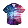 thumbnail image 5 of Hogleaql Men's 250 Anniversary Usa Shirts 4th Of July American Flag Print Short Sleeve Patriotic Shirt Collared Button Down Trendy Beach Workout Shirts for Men Vermilion M, 5 of 6