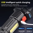 thumbnail image 5 of Rechargeable Portable Flashlight | Super Bright LED Searchlight Handheld | 5 T900 Wicks | 450m Long Range | USB Quick Charge | IPX7 Waterproof | 4 Light Modes | Home Outdoor Patrol | 13.5x6cm, 5 of 9