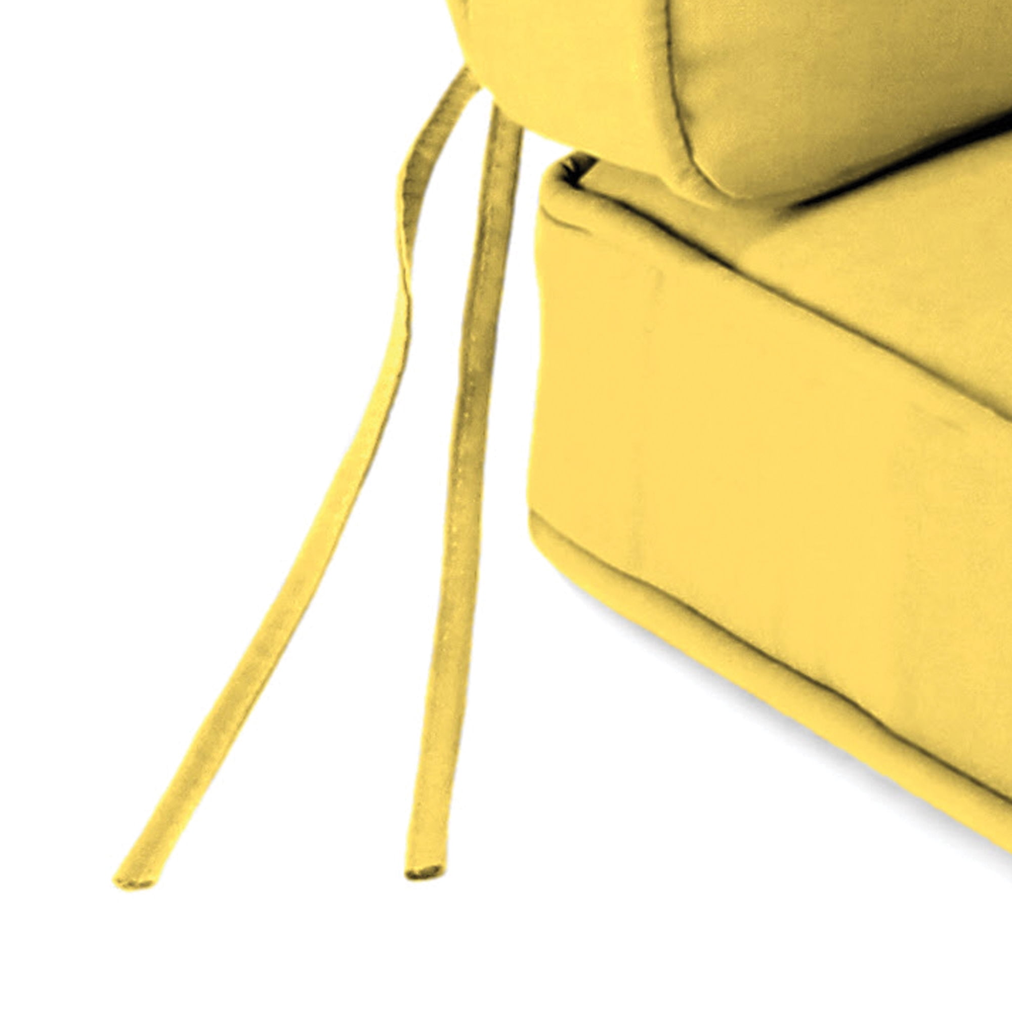 Jordan Manufacturing 45" x 22" Canvas Butter Yellow Solid Rectangular Outdoor Deep Seat Chair Cushion Set with Ties and Welt