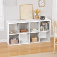 thumbnail image 2 of TINKLE WELL 8-Cube Storage Shelf Organizer, Bookcase with Removable Back Panels, Adjustable White Wood Bookcase for Living Room, Home Office, White, 2 of 9