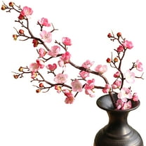 Namzi 3pcs Artificial Cherry Blossom Branches,23 Inch Long Stem Silk Plum Blossom with Buds,Pink