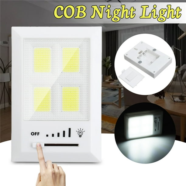 36LED COB LED sous la Lampe de Mur de Lumière de Nuit d'Armoire, 5 Engrenages Dimmable Blanc, pour l'Étagère, le Placard, la Cuisine, la Cage d'Escalier et Plus, Fonctionnant sur Batterie