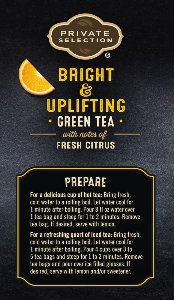 Private Selection Golden Citrus Green Tea Bags 20 ct / 1.2 oz - 5 Pack
