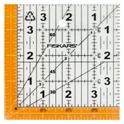Fiskars 4.5in Square Sewing Ruler, Clear with Two-Toned Grid Lines and Measurements